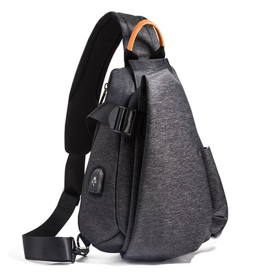 

Mens Chest Bag Cool Crossbody Bag with USB Charging port Oxford Bag Outdoor Travel Sports Noctilucent Shoulder Bag