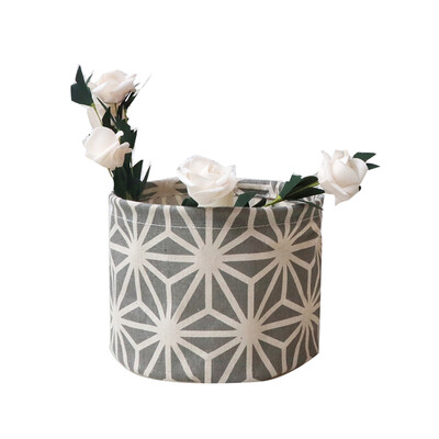 

Water-Resistant Lovely Cloth Art Storage Bucket Foldable Makeup Storage Basket Small Desktop Organizer