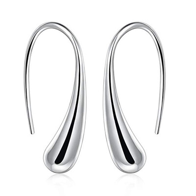 

Fashion Women Drop Earrings Silver Plated Thread Teardrop Earring 1 Pair