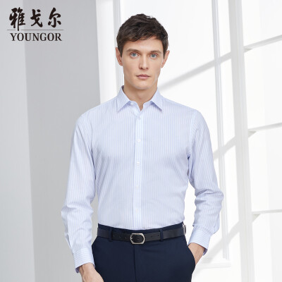

Youngor shirt mens 2019 spring youth mens casual dress shirt YLDP10265IJA blue 39