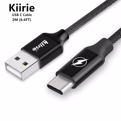 

USB Type C Cable Kiirie 1Pack 2M66 Nylon Braided Cord Fast Charger with Reversible Connector
