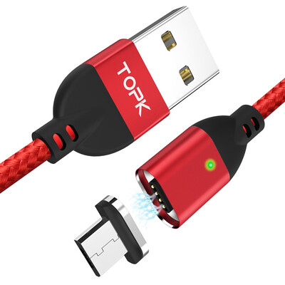 

TOPK Q-FLine Magnetic Micro USB Cable For Samsung Galaxy S7 Xiaomi Redmi Note 5 Fast Charging Magnet Microusb Data Cable Wire