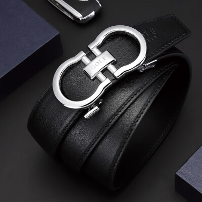 

Golf GOLF first layer leather mens belt trend fashion belt mens automatic buckle belt boutique belt gift box P9BV34975J black