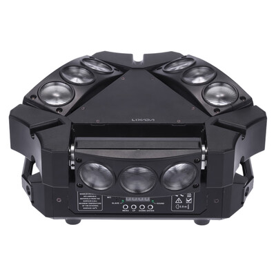

Lixada 90W 9LED RGBW Full Color DMX512 Sound Control Auto Rotating 1648 Channel Mini Triangle Spider Lamp Beam Stage Light for Di