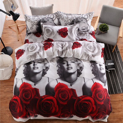 

4 PieceSet Home 3D Ultra Soft Fade Resistant Luxury Bed Sheet Set Bedroom Comfortable Breathable Bedclothes