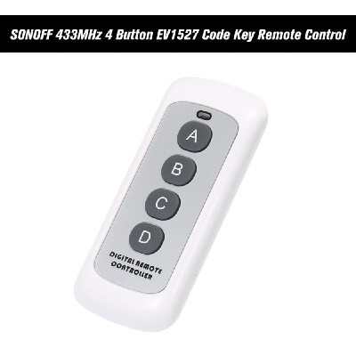 

SONOFF 433MHz 4 Button EV1527 Code Key Remote Control Switch RF Transmitter Wireless Remote Control Key Fob for Smart Home Garage