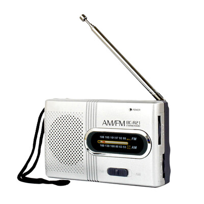 

BC-R21 AMFM Dual Band Radio Mini Portable Audio Receiver Outdoor Pocket Speaker with Telescopic Antenna Lanyard 35mm Earphone Ja