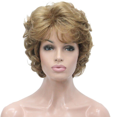 

Strong Beauty Ladies Wigs Short Wavy Golden Blonde Hair For Women Synthetic Capless Full Wig 12 Colors