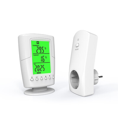 

Smart Programmable Wireless Remote Thermostat Plug in Socket Heating Cooling Program Temperature Controller--AC110V-120V 15A US
