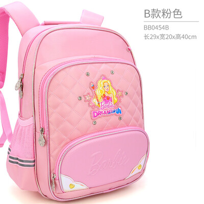 

Barbie childrens school bag primary school students 1-4 grade girls cute backpacks ridges to reduce the burden of girls cartoon backpack pink BB0454B