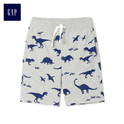 

GAP flagship store childrens clothing boys&children basic models comfortable cotton printed elastic waist shorts 215129 light gray 6-12M