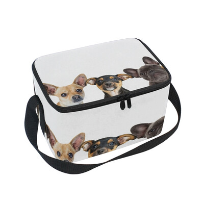 

ALAZA Lunch Box Insulated Lunch Bag Large Cooler Multiple Dog Breeds In A Row Web Banner Tote Bag