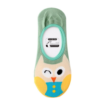 

Japanese Fashion Harajuku Invisible Cartoon Jacquard Animals Owl Pattern Funny Socks Fine Quality Socks Antiskid Anti-beriberi Ant