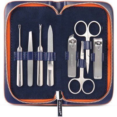

Korea Kowell Han Kewei stainless steel nail clipper set anti-splash nail scissors personal care repair capacity combination 8 piece set KE801 blue