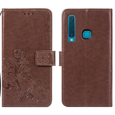 

Samsung Galaxy A9 2018 Lucky Clover Embossed Leather Case - Brown
