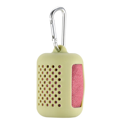 

Quick Dry Towel Camping Hiking Traveling Compressed Mini Towel with Silicon Case
