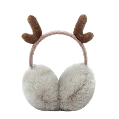

Cute Fashion Antlers Earmuffs Outdoor Winter Warm Soft Plush Earwarmer Adjustable Headband Ears Muff for Women Girls