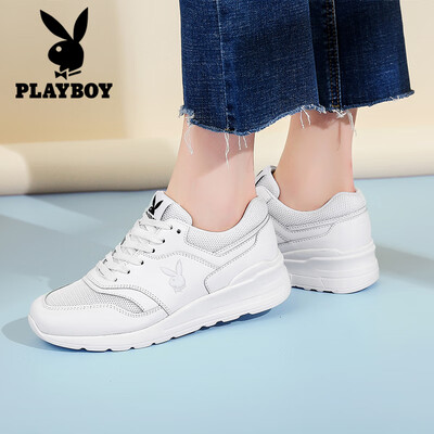 

Playboy PLAYBOY breathable Korean version of the wild air cushion mesh sports&leisure womens running shoes 0899 white 39