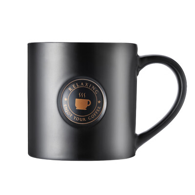

Fuguang Creative Ceramic Cup Mug Couple Coffee Cup Simple with Handle Office Tea Cup Milk Cup 450ml Black WFD1025-450