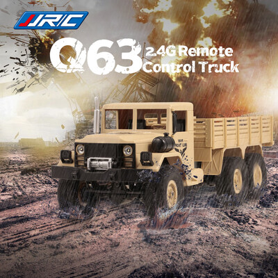 

JJRC Q63 116 RC Car Off-Road Military Truck 24G 6WD Car w Head Lights 500g Load RC Pickup Car Gift for Kids Adults
