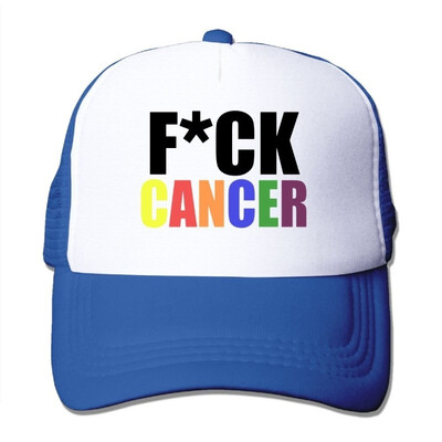 

SHINENGST Fuck Cancer Rainbow Mesh Trucker CapsHats Adjustable For Unisex RoyalBlue