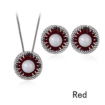 

Female Ornaments Popular Ear Studs Necklaces Sunflower Jewelry Sets Necklace With Birthstones