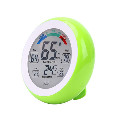 

Touch Screen Temperature&Humidity Meter Digital Round Shape Indoor Thermometer&Hygrometer