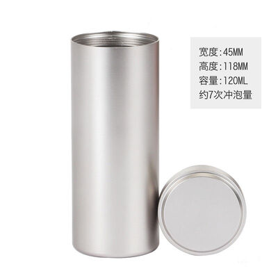 

Small Screw Cap Airtight Matcha Canister Tea Powder Caddy Container 120ml Silver