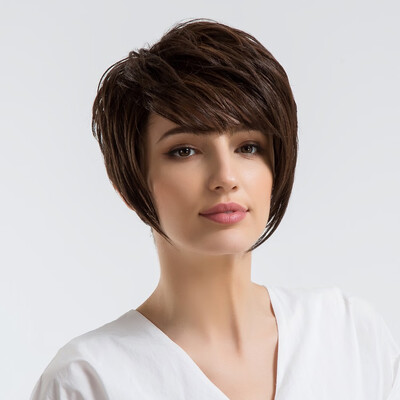 

BLONDE UNICORN Synthetic Hair Wigs Brown Straight Multi-layers multicolor various styles Short Wigs With Side Bangs