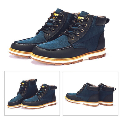 

Genuine Leather Men Boots Autumn Winter Ankle Boots Fashion Footwear Lace Up Shoes Men High Quality Vintage Men Shoes