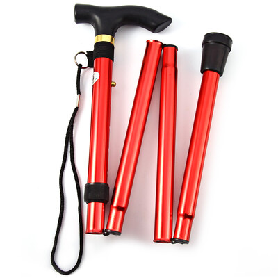 

Aluminum Metal Folding Walking Stick with Adjustable Height&Non-slip Rubber Base