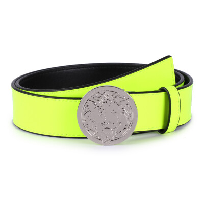 

Versace Versace VERSUS Luxury 18 spring&summer new mens fluorescent green leather buckle belt belt FCU0095 FSPA F509N 95