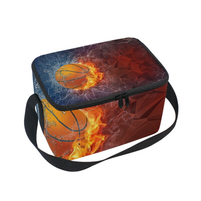 

ALAZA Lunch Box Insulated Sports Basketball Lunch Bag Large Cooler Tote Bagfor Men Women