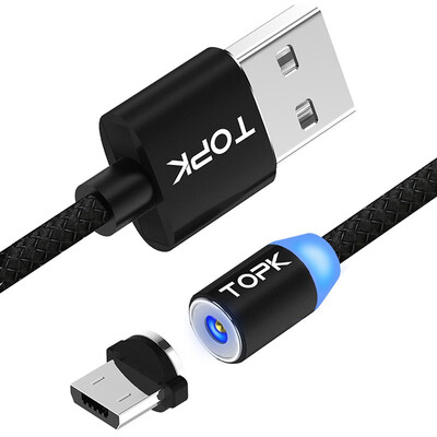 

TOPK R-Line2 2M LED Magnetic MicroUSB Cable Premium Nylon Braided Magnet MicroCable