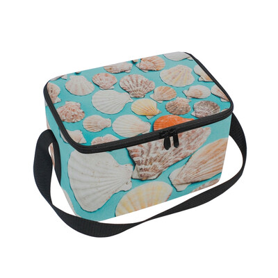 

ALAZA Lunch Box Insulated Sea Shell Pattern Lunch Bag Large Cooler Tote Bagfor Men Women