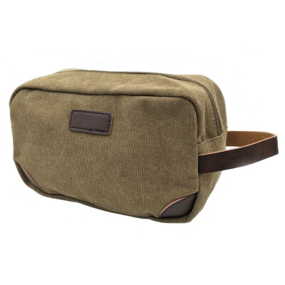 

Canvas Cosmetic Bag for Men Portable Travel Organizer Vintage Shaving Dopp Kit Makeup Bag for Travel