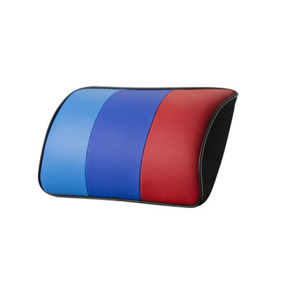 

2019 Brand New Arrival Car Neck Pillows Both Side PU Leather Single Headrest Fit For BMW Universal Filled Fiber Car Pillow 1Pc
