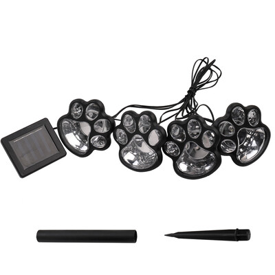 

Dog Paw Print Decorative Lights 4pcs LED Outdoor Solar Powered Garden Lamp Landscape Decorative Light