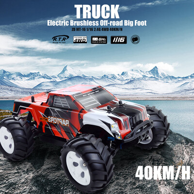 

ZD Racing MT-16 Big Foot Truck 116 24G 4WD 40KMH Brushless Off-road RC Car Kid Toy