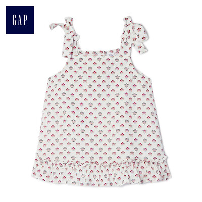 

GAP flagship store female cotton bow ruffled sleeveless top 307314 blue print 5YRS