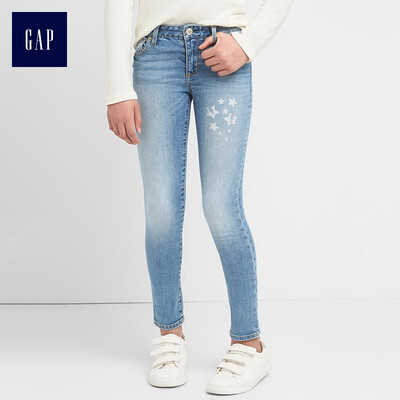 

GAP flagship store girl soft&comfortable star pattern skinny jeans 261746 moderate indigo 120cm 7