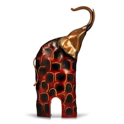 

TOOARTS Metal Sculpture Raising Head Iron Art Elephant Home Furnishing Articles