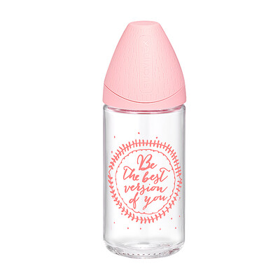 

Suveinex bottle imported baby bottle baby newborn glass bottle 0 months or more wide caliber star pink letter 240ml