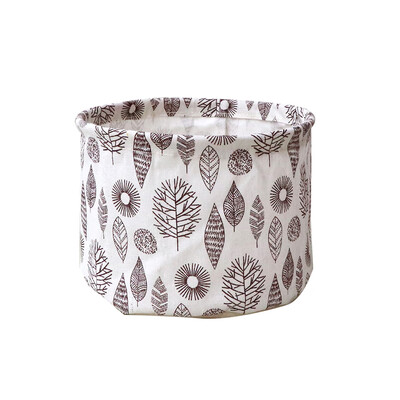 

Water-Resistant Lovely Cloth Art Storage Bucket Foldable Makeup Storage Basket Small Desktop Organizer