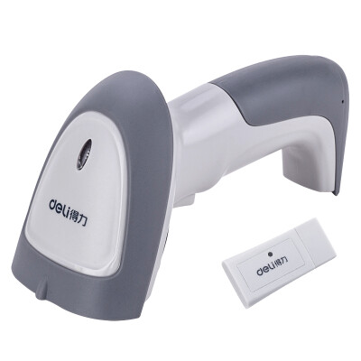 

Deli deli 14881 USB one-dimensional code wireless scanner gun barcode gun plug&play scan code gun white