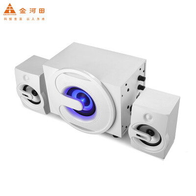 

Golden field Q8 white 21 multimedia computer audio desktop notebook subwoofer 35mm mobile computer universal interface subwoofer speaker