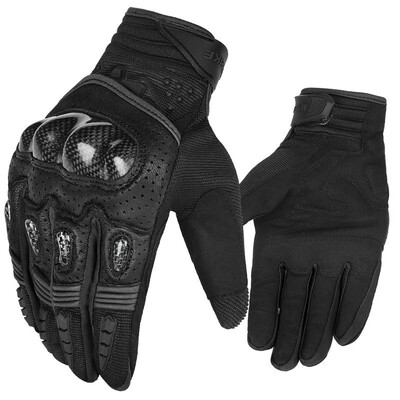 

INBIKE Mens EVA Palm Pad Leather Glove Carbon Fiber Protective Shell Motorcycle Glove Flexible Sensitive Touch-Screen Gloves