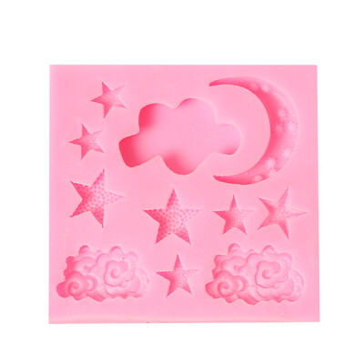

1 Pcs Cake Molds Moon Stars Clouds Silicone Mold for Fondant Decorating Chocolate Cookie Soap Mould Baking Pastry Tools Random Col
