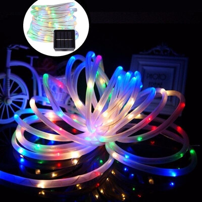 

12M39ft Solar Lights Outdoor Waterproof Tube LED String Lights Landscape Lighting Night Light