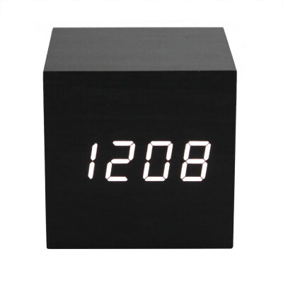 

Display Thermometer Wooden Alarm Clock Wooden Material Shell Temperature Alarm&Date Functions